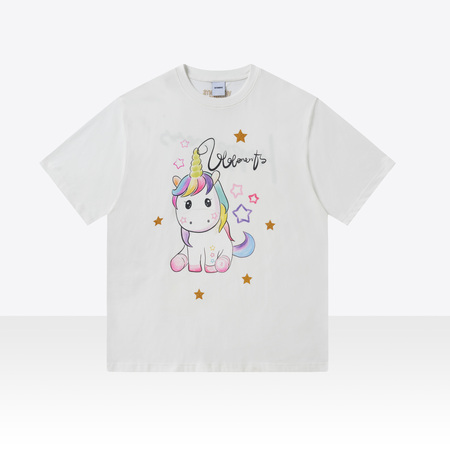 Optical White Watercolor Shading Unicorn T-shirt