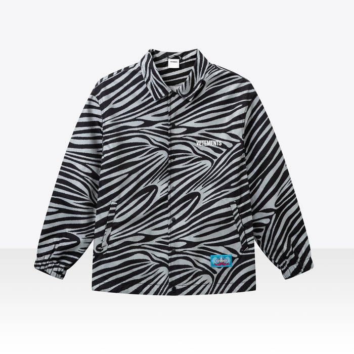 Black Zebra Print Coach Jacket