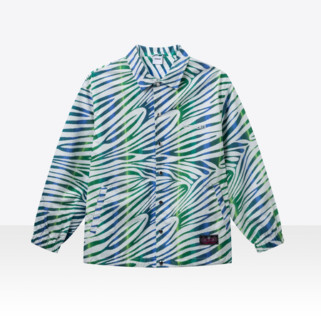 Gradient Zebra Print Coach Jacket